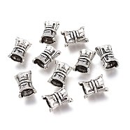 Tibetan Style Alloy European Beads, Large Hole Beads, Column, Antique Silver, 13x9x9mm, Hole: 4mm(PALLOY-H170-15AS)