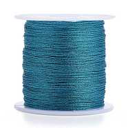 Polyester Braided Metallic Thread, for DIY Braided Bracelets Making and Embroidery, Dark Turquoise, 0.4mm, 6-Ply, about 54.68 yards(50m)/roll(OCOR-I007-B-33)