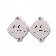 201 Stainless Steel Link Connectors, Laser Cut, Stainless Steel Color, 17x12.5x1mm, Hole: 1.4mm(X-STAS-S110-088P)