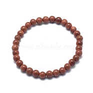 Synthetic Goldstone Bead Stretch Bracelets, Round, 2 inch~2-3/8 inch(5~6cm), Bead: 5.8~6.8mm(BJEW-K212-A-002)