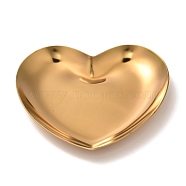 Heart 430 Stainless Steel Jewelry Display Plate, Cosmetics Organizer Storage Tray, Golden, 85x91.5x10mm(STAS-P289-02G)