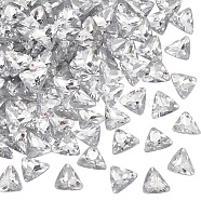 100Pcs Pointed Back Acrylic Rhinestone Cabochons, Faceted, Triangle, Clear, 23x24x8mm(TACR-OC0001-11)