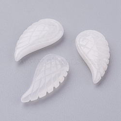 Natural White Jade Pendants, Wing, 24.5x12x5mm, Hole: 1mm(G-E435-B-19)