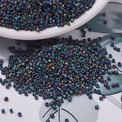 MIYUKI Delica Beads, Cylinder, Japanese Seed Beads, 11/0, (DB0871) Matte Black AB, 1.3x1.6mm, Hole: 0.8mm, about 20000pcs/bag, 100g/bag(SEED-J020-DB0871)