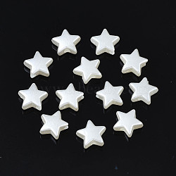 ABS Plastic Imitation Pearl Beads, Star, Seashell Color, 7x8x3mm, Hole: 1.5mm, about 624pcs/50g(X-KY-S170-03-A01)