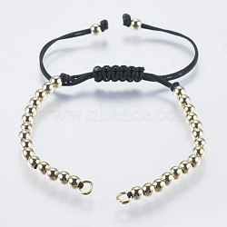 Nylon Thread Cord Bracelet Making, with Brass Findings, Real 18k Gold Plated, 5 inch(128mm)~5-1/4 inch(132mm)
, Hole: 2.5mm(BJEW-F304-01G)
