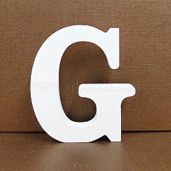 Letter Wooden Ornaments, for Home Wedding Decoration Shooting Props, Letter.G, 100x100x15mm(LETT-PW0002-61G)