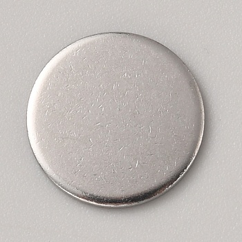 304 Stainless Steel Stamping Blank Tag Cabochons, Flat Round, Stainless Steel Color, 12x1mm