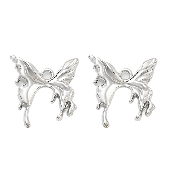 Rack Plating Alloy Pendants, Butterfly, Platinum, 25.5x23.5x3mm, Hole: 2.5mm