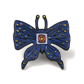 Butterfly Black Aolly Brooches, Enamel Pins, Marine Blue, 29x29x2mm