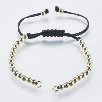 Nylon Thread Cord Bracelet Making, with Brass Findings, Real 18k Gold Plated, 5 inch(128mm)~5-1/4 inch(132mm)
, Hole: 2.5mm
