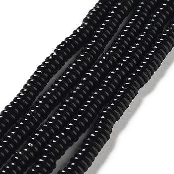 Natural Obsidian Beads Strands, Rondelle, 6~6.5x2~2.5mm, Hole: 1.2mm, about 156~158pcs/strand, 15.12~15.20 inch(38.4~38.6cm)