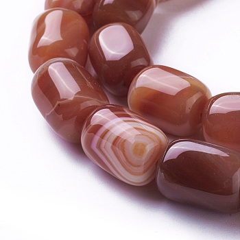 Natural Dyed Agate Beads Strands, Cuboid, Dark Goldenrod, 14~18x10~11x10~11mm, Hole: 1.5mm, about 25pcs/strand, 15.1 inch(38.5cm)
