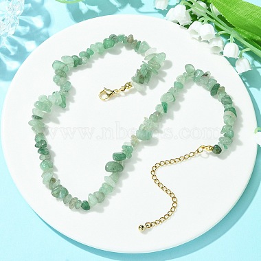 Natural Green Aventurine Chips Beaded Necklace(NJEW-FZ00004-03)-5