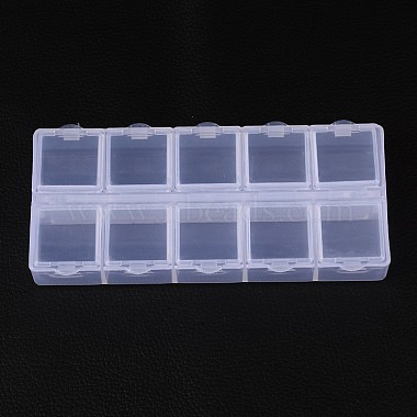 White Cuboid Plastic Beads Containers