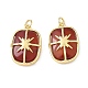 Brass & Natural Carnelian Pendants(GG-CBAD360-19G-02)-1