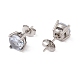 6 Pairs Cubic Zirconia Flat Round Stud Earrings(EJEW-G291-04D-M)-4