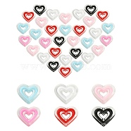 30Pcs 6 Colors Acrylic Beads, Bead in Bead, Heart, Mixed Color, 19.5x23x6mm, Hole: 3mm, 5pcs/color(SACR-YW0001-61)