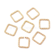 50Pcs Iron Linking Rings, Textured Open Rings, Light Gold, Square, 13x13x2mm, Inner Diameter: 10x10mm(IFIN-E017-02B-KCG)