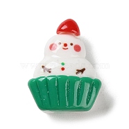 Christmas Theme Opaque Resin Decoden Cabochons, for Jewelry Making, Snowman, 22.5x17x9mm(RESI-F053-D04)