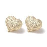 Brass Stud Earrings, Heart, Golden, 26x30x11.5mm(KK-L208-86G)