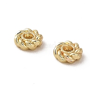 Rack Plating Zinc Alloy Spacer Beads, Long-Lasting Plated, Flower, Real 18K Gold Plated, 5x1.7mm, Hole: 1.2mm(PALLOY-F305-04G)