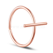 SHEGRACE 925 Sterling Silver Cuff Rings, Open Rings, with Vertical Stick, Size 8, Rose Gold, 18mmPacking Size: 53x53x37mm(JR328B)
