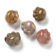 Natural Alashan Agate Carved Beads, Cat Paw Print, 12.5x14x12mm, Hole: 1.4mm(G-M442-03)
