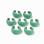 Spray Painted Alloy Cuff Rings, Open Rings, Cadmium Free & Lead Free, Medium Sea Green, Inner Diameter: 9mm(X-RJEW-T011-08-RS)