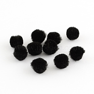 DIY Doll Craft Pom Pom Yarn Pom Pom Balls, Black, 20mm, about 500pcs/bag(AJEW-S006-20mm-09)