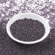 MIYUKI Round Rocailles Beads, Japanese Seed Beads, 11/0, (RR24) Silverlined Amethyst, 11/0, 2x1.3mm, Hole: 0.8mm, about 5500pcs/50g(SEED-X0054-RR0024)