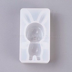 Silicone Molds, Resin Casting Molds, For UV Resin, Epoxy Resin Jewelry Making, Sleeping Baby, White, 92x50.5x28mm(DIY-G008-16)