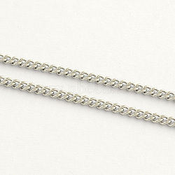 Tarnish Resistant 304 Stainless Steel Twisted Chains, with Spool, Soldered, Stainless Steel Color, 2.5x2x0.6mm, about 328.08 Feet(100m)/roll(CHS-Q001-19-100m)