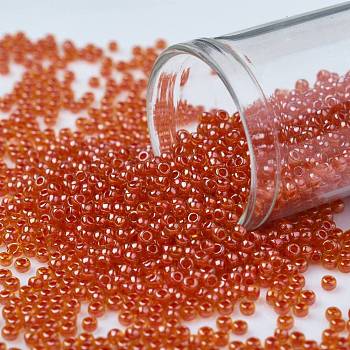 TOHO Round Seed Beads, Japanese Seed Beads, (958) Inside Color Hyacinth/Siam Lined, 11/0, 2.2mm, Hole: 0.8mm, about 5555pcs/50g