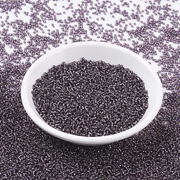 MIYUKI Round Rocailles Beads, Japanese Seed Beads, 11/0, (RR24) Silverlined Amethyst, 11/0, 2x1.3mm, Hole: 0.8mm, about 5500pcs/50g