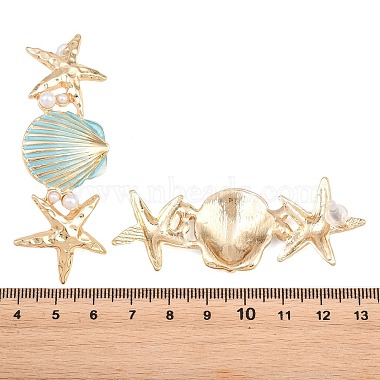 Alloy Enamel with Plastic Pearls Stud Earrings(EJEW-Z172-05G-01)-3