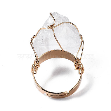 Adjustable Natural Quartz Crystal Finger Rings(RJEW-T019-02J-KC)-3