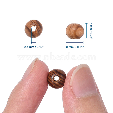Undyed Natural Wood Beads(X-TB611Y-8mm-LF)-2