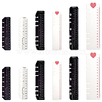 12Pcs 6 Colors Plastic Bookmark Page Marker Ruler, 6-Ring Notebook Binder Ruler, Rectangle, Mixed Color, 133~181x33~50x0.6mm, Hole: 4~5.7mm, 2pcs/color(AJEW-FG0005-06)
