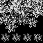 100Pcs Christmas Transparent Acrylic Connector Charms, Snowflake Links, Clear, 28.5x25x6.5mm, Hole: 2mm(OACR-SC0001-58)