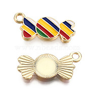 Alloy Pendants, with Enamel, Cadmium Free & Lead Free, Light Gold, Candy, Colorful, 21x10x2mm, Hole: 2mm(ENAM-S119-079-RS)