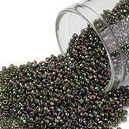 TOHO Round Seed Beads, Japanese Seed Beads, (323) Gold Luster Olivine, 15/0, 1.5mm, Hole: 0.7mm, about 3000pcs/10g(X-SEED-TR15-0323)