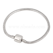 304 Stainless Steel European Style Bracelets for Jewelry Making, Stainless Steel Color, 180x3mm, 1strand/bag(STAS-PH0006-02B)