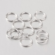 925 Sterling Silver Open Jump Rings, Round Rings, Platinum, 8x0.8mm(X-H135-8mm-P)