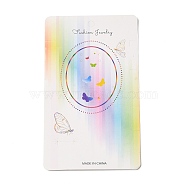 Rectangle Paper Necklace Display Cards with Hanging Hole, Rainbow Jewelry Display Card for Earring Necklace Storage, Colorful, 15.5x9.1x0.05cm, Hole: 2mm(CDIS-C005-08)