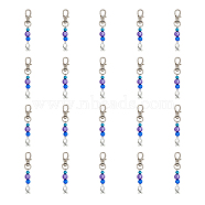 20Pcs ABS Plastic Imitation Pearl Beads Keychain, with Breast Cancer Awareness Ribbon Carved Word Hop and Alloy Findings, Colorful, 7.4cm(HJEW-FH0001-25)