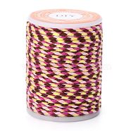 4-Ply Polycotton Cord, Handmade Macrame Cotton Rope, for String Wall Hangings Plant Hanger, DIY Craft String Knitting, Colorful, 1.5mm, about 4.3 yards(4m)/roll(OCOR-Z003-D48)