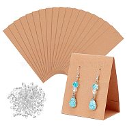 100Pcs 3D Triangle Kraft Paper Earring Display Cards, with 200Pcs Silicone Ear Nuts, Peru, Finish Product: 8x6.5cm, Hole: 2mm(DIY-WH0430-007)