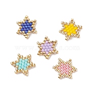 Handmade Japanese Seed Beads, Loom Pattern, Star of David, Mixed Color, 11x13x2mm(SEED-CP00010)
