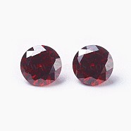 Cubic Zirconia Pointed Back Cabochons, Diamond, Faceted, Dark Red, 5x3mm(ZIRC-WH0001-B07)